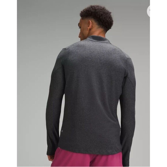 Lululemon Men's Sz. XL Surge Warm Half-Zip Heathered Graphite Grey/Black MINT - Picture 2 of 6